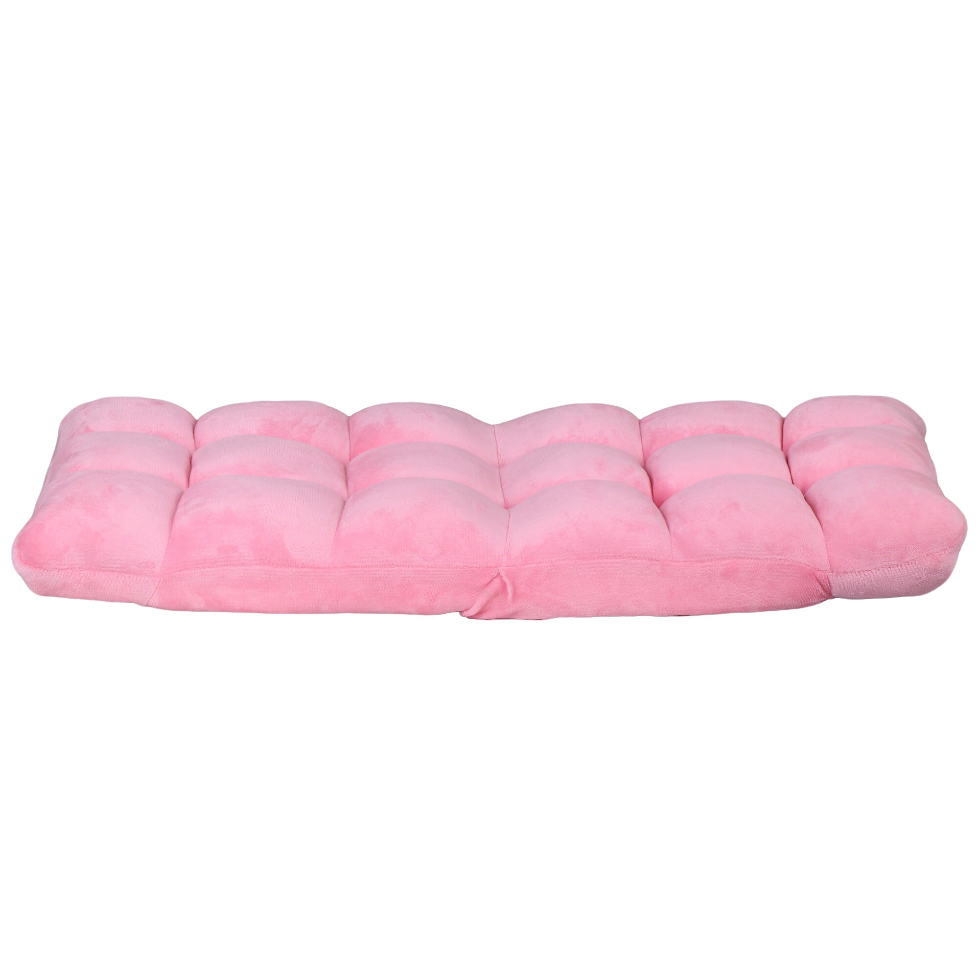 ZENY 14 Levels Adjustable Floor Folding Chair Lazy Sofa Cushion Gaming Chair Recliner - Pink
