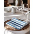 thumbnail image 6 of Blue Stripe Cloth Napkins Set of 8 Reusable Dinner Napkins, Ombre Geometric Farmhouse Vertical Striped Cocktail Napkin Washable Table Napkins for Wedding/Holiday Party/Baby Shower 20"x20", 6 of 7