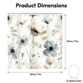 thumbnail image 6 of Watercolor Blue and Beige Floral Shower Curtain 72x72 inch, Soft Neutral Botanical Bathroom Decor with 12 Hooks, 6 of 6