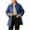 Navy, variant on Binmer Women’s Plaid Lined Trench Jacket Button Front Mid Length Casual Outerwear With Pockets,Sizes S-2XL