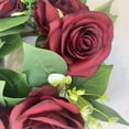 thumbnail image 5 of Small Wreath Candle Ring 25cm/9.8inch - Wine Red Rose Artificial Floral Decor for Candles - Centerpieces & Home Accents, 5 of 5