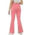 thumbnail image 6 of QATAINLAV Girls Crossover Flare Leggings with Pockets Bootcut High Waisted Yoga Pants Tummy Control Gym Workout Tights for Kids Pink,11-12 Years, 6 of 7