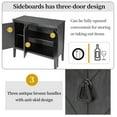 thumbnail image 4 of 37” Buffet Sideboard Cabinet with Adjustable Shelf, Modern Coffee Bar Cabinet with 4 Pinewood Legs & 3 Retro Metal Handles for Kitchen, Livingroom, Entryway, Grey, 4 of 9