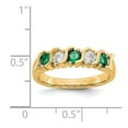 thumbnail image 2 of 14K Yellow Gold Ring Band Wedding Diamond Round Emerald Green, 2 of 2