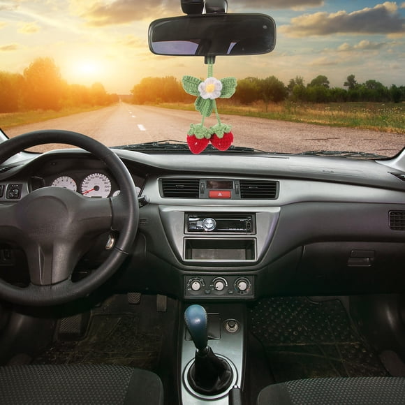 Hytrove Accesorios Para Auto Con Colgante De Fresa Creativo Y Multicolor
