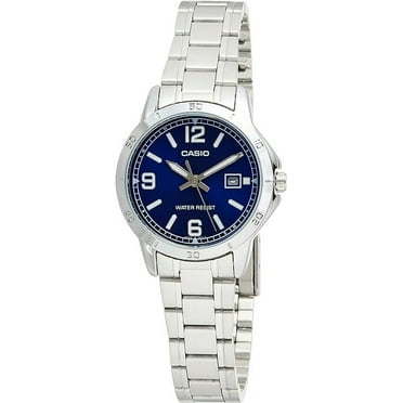 Casio LTP-V004D-2BUDF Women's Dress Stainless Steel Blue Dial Date Watch