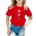 thumbnail image 4 of Curuila Kids Toddler Boys Girls Shirts Valentine'S Day Heart Print Short Sleeve Crew Neck Fashionable Shirts Red Size 3-4 Years, 4 of 4