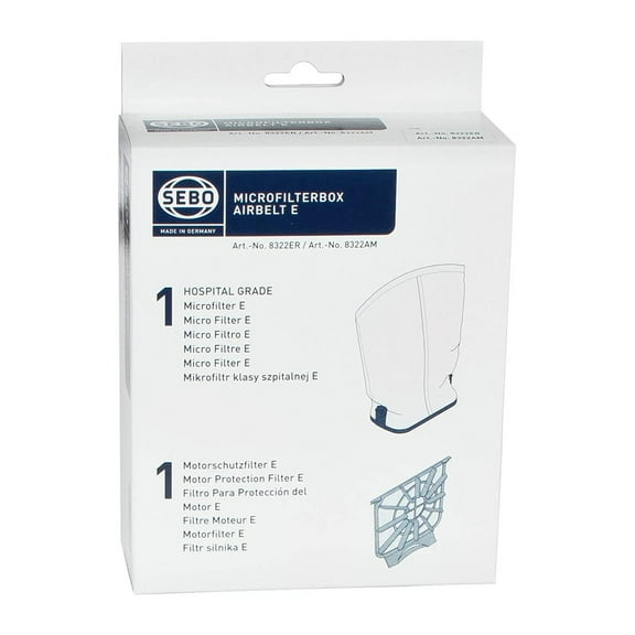 SEBO 8322AM Hospital-Grade Filter for Airbelt E Vacuum Cleaners Genuine OEM
