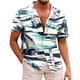 thumbnail image 1 of Shirt For Men Casual Fashion Summer Short Sleeve Buttons Printed T Shirt Top 2XL, 1 of 5