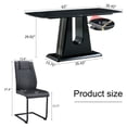 thumbnail image 6 of Sumdeal 63" Modern Dining Room Set for 4,Kitchen Table with 4 PU Chairs,5 Pieces Dining Table Sets for 4,MDF Table and 4 PU leather C-shape Leg Chairs,Black Table and 4 Black Leg Black Chairs, 6 of 6
