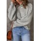 thumbnail image 4 of ABPHQTO Suéter de mujer liso gris con cuello alto y hombros caídos, 4 of 5