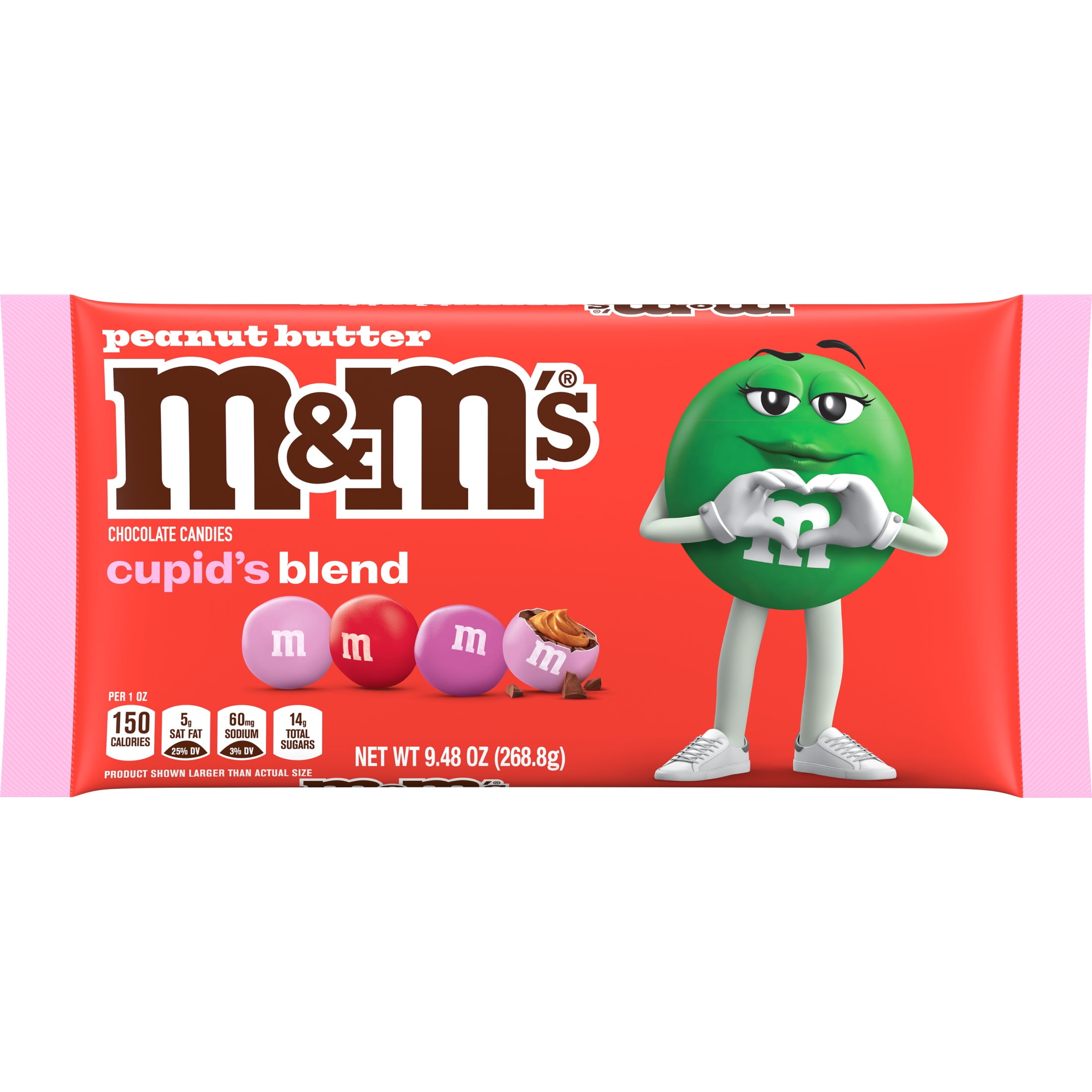 (2 pack) M&M'S Peanut Butter Milk Chocolate Cupid's Blend  Valentine's Day Candy - 9.48 oz Bag