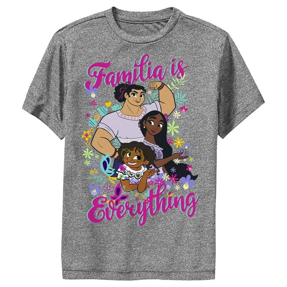 Boy's Encanto Mirabel Familia is Everything Performance Graphic Tee Charcoal Heather Small