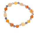 thumbnail image 3 of John Bead Handmade Natural Gemstone - Semi-Precious Stretch Bracelet Natural Peach in Orange Aventurine, 3 of 4