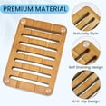 thumbnail image 2 of BABONIE Soap Dish with Drain, Bamboo Soap Dish for Shower & Sink, Brown, 2 Pack, 2 of 5