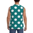 thumbnail image 4 of Balery Teal And White Polka Dot Camisetas sin mangas para hombre, absorbe la humedad y protege contra el mal olor.-Large, 4 of 7