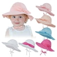 thumbnail image 6 of Baby Girl Sun Hat Summer Beach Hats with UPF50+ Sun Protection Wide Brim Toddler Sun Hat Cap, 6 of 6