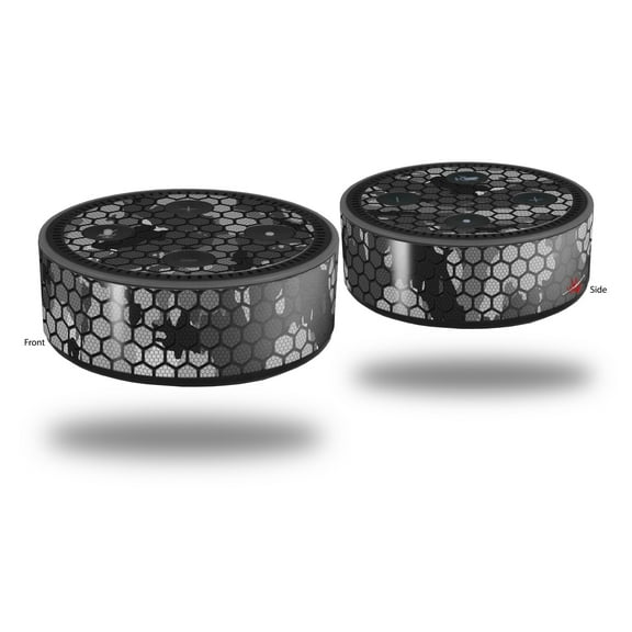 Skin Wrap Decal Set 2 Pack for Amazon Echo Dot 2 - HEX Mesh Camo 01 Gray (2nd Generation ONLY - Echo NOT INCLUDED)