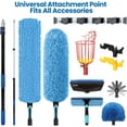 thumbnail image 7 of 20ft High Ceiling Duster Kits with 5-12ft Heavy Duty Extension Pole - Fan Blade Cleaner, Cobweb Remover & Blue Window Squeegee Kit, Washable Dust Brush for High Roof and Glass Surfaces, 7 of 7