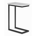 thumbnail image 1 of Allora Table d'Appoint Moderne en Métal en C de 18 Pouces avec Dessus en Marbre, Blanc, 1 of 6