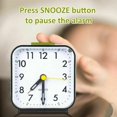 thumbnail image 4 of Quartz Alarm Clock Bedside Clock With NightLight No Tick Snooze Battery Operated, 4 of 4