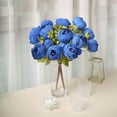thumbnail image 6 of Efavormart 2 Pack | 19" Royal Blue Silk Peony Flower Bouquet Arrangements, Artificial Wedding Bridal Bouquets, 6 of 11