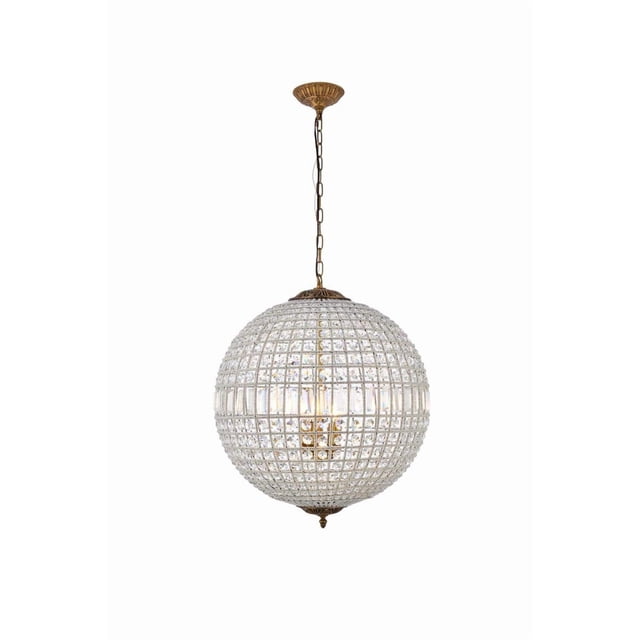 Elegant Lighting Olivia 25" 5 Light Royal Crystal Pendant Lamp