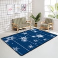 thumbnail image 4 of GZHJMY Soft Foam Nursery Area Rugs White Snowflakes on Blue Background Non Slip Play Mats for Kids Boys Girls Playing Room Living Room72x48 inch Carpet Runner, 4 of 6