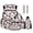 Cat Read Book Flower, variant on FOR U DESIGNS Ice Cream Baseball Print 6Pcs Backpack Set for Kindergarten, Drip Design Lightweight Bookbag with Lunch Box Pencil Case Water Bottle Sleeve Leather Bookmark Keychain