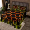 thumbnail image 2 of Erosebridal Orange Honeycomb Coverlet Set King, Neon Geometry Bedding Set, Abstract Room Decor, 2 of 5