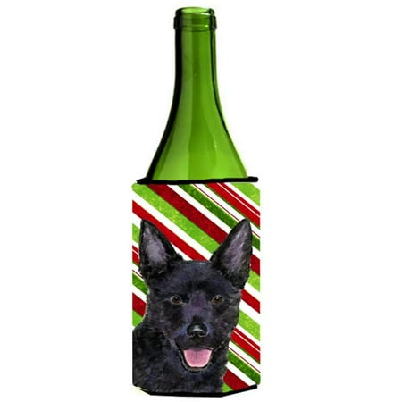 

Australian Kelpie Candy Cane Holiday Christmas Wine Bottle Hugger - 24 oz.