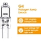 thumbnail image 2 of Bombilla halógena G4, bombilla G4 de 12 V y 10 W, luz blanca cálida de 3000 K, 150 lm, regulable, lámpara halógena G4, lámpara de cápsula transparente, 2 of 5