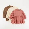 thumbnail image 5 of Esaierr Toddler Kids Girls Dress 1-6T Baby Cotton Long Sleeve Linen Dress Crew Neck Dresses Button Down Dresses Casual Spring Fall Dress, 5 of 7