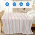 thumbnail image 4 of Pink Striped Cooling Blanket, Lightweight Breathable Summer Throw Blanket with Double Sided Cold Effect, Rustic Pink Stripe Modern Art Beige Picnic Beach Blankets Bed Sheet for Hot Sleepers 40"x60", 4 of 8