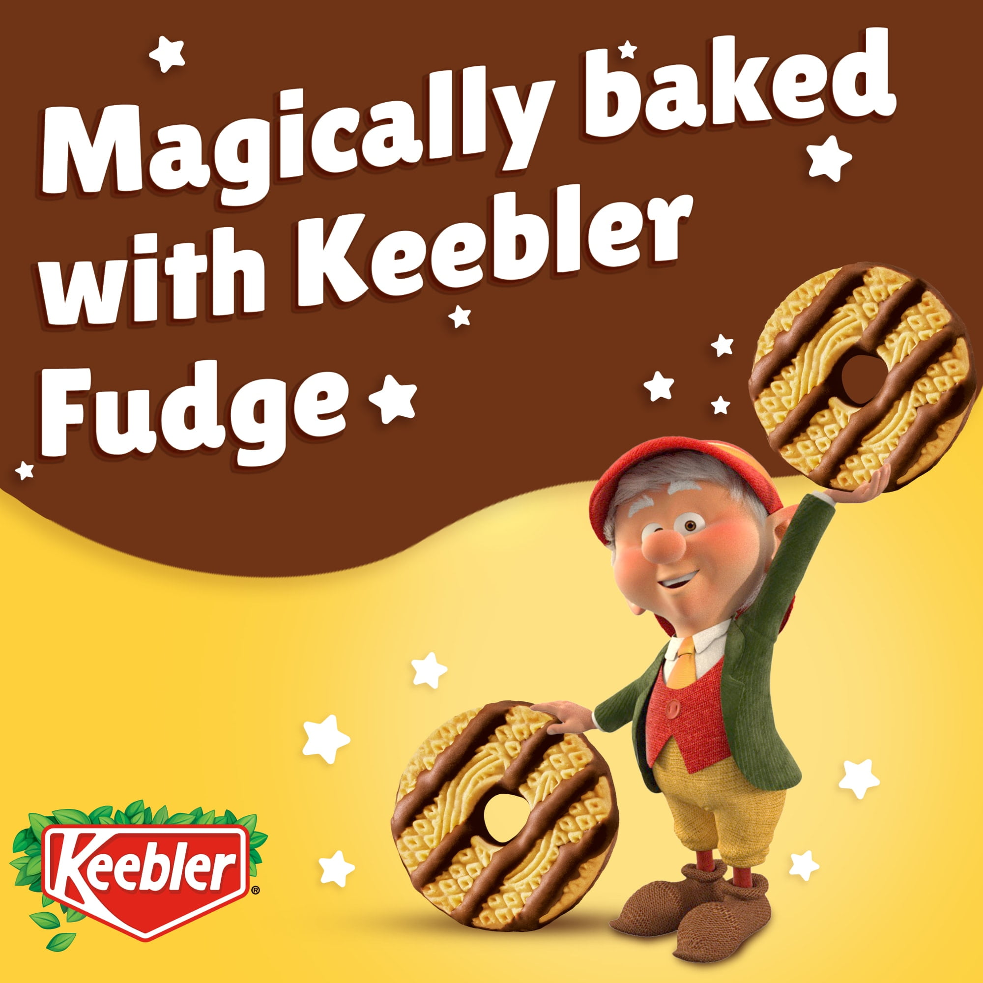 Keebler Fudge Stripes Minis, Original Shortbread Cookies Coated in Keebler Fudge, 10 oz, 10 Count
