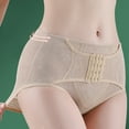 thumbnail image 5 of Ladies Underwear Panties Women's Breathable Mid-Waist Breasted Belly Pants Lift Hip Shaping Postpartum Waist and Hip Shaping Pants Womens Underwear Briefs Beige 3XL, 5 of 6