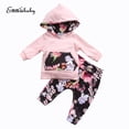 thumbnail image 5 of Newborn Infant Baby Girls Autumn Spring Clothes Floral Hoodie Long Sleeve Pocket Jumper Tops+Pants 2Pcs Kids Outfits Clothing Sets, 5 of 10