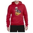thumbnail image 2 of Funny Graphic Astronaut Cat in Space on Cheeseburger | Mens Cat Lover Hooded Sweatshirt Graphic Hoodie, Red, 3XL, 2 of 3