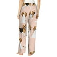 thumbnail image 3 of Uemuo Beagle Dog On Brown Pattern Women's Wide Leg Palazzo Lounge Pants with Pockets Light Weight Loose Comfy Casual Pajama Pants-X-Large, 3 of 9