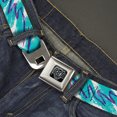 thumbnail image 2 of Buckle-Down Belt, Seatbelt Buckle Belt, Jazzy Wave Scribble White Teal Purple, 30 to 44 Inches, 2 of 9