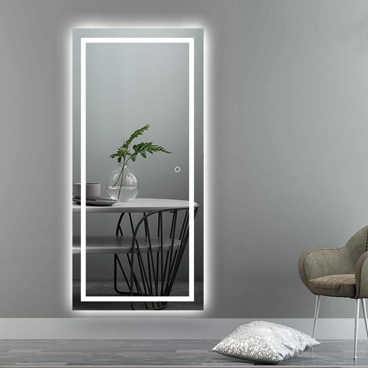 Full Length Wall Mount Frameless Mirror for Make up and Wall Decor 