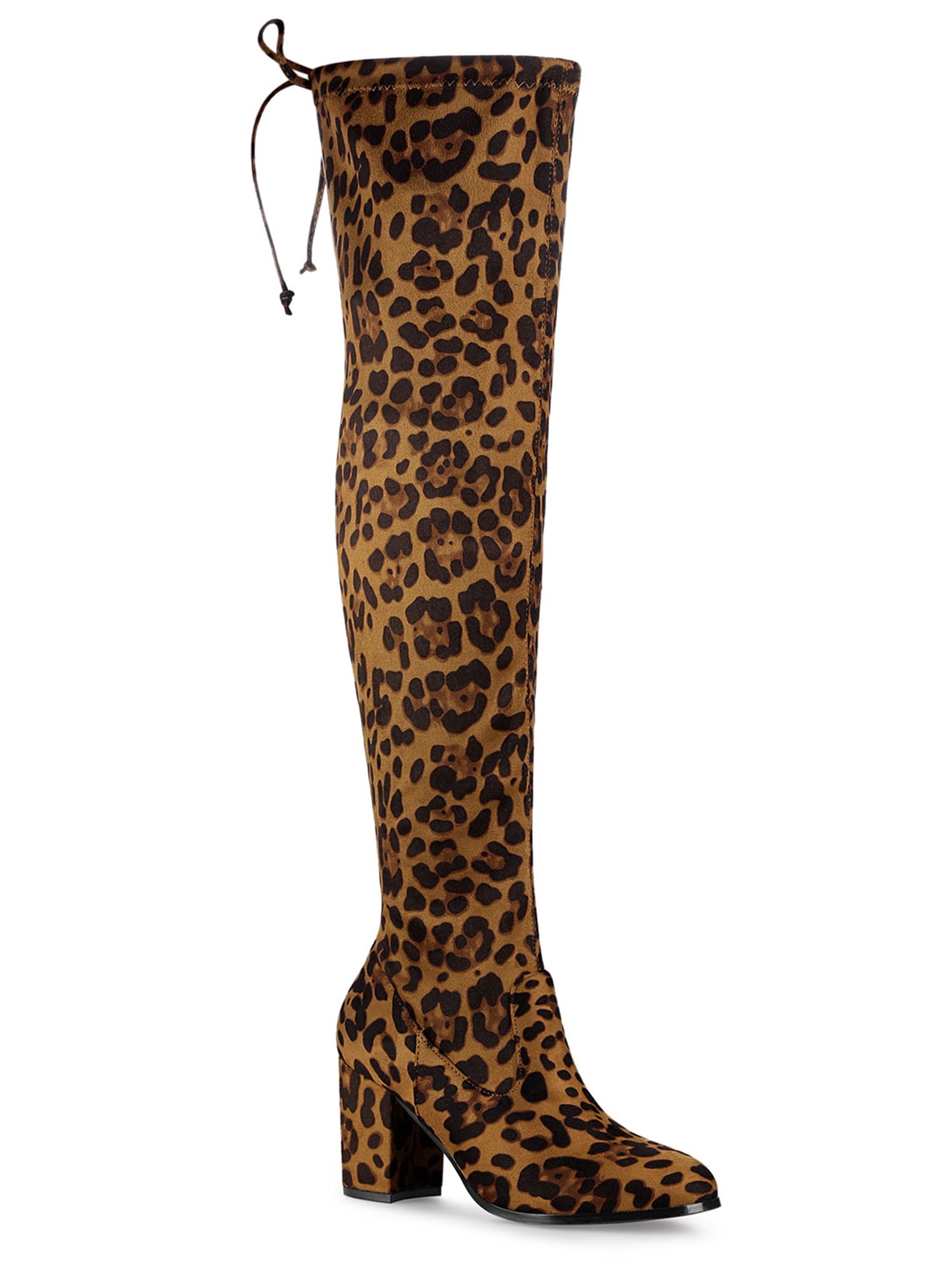 leopard knee high boots