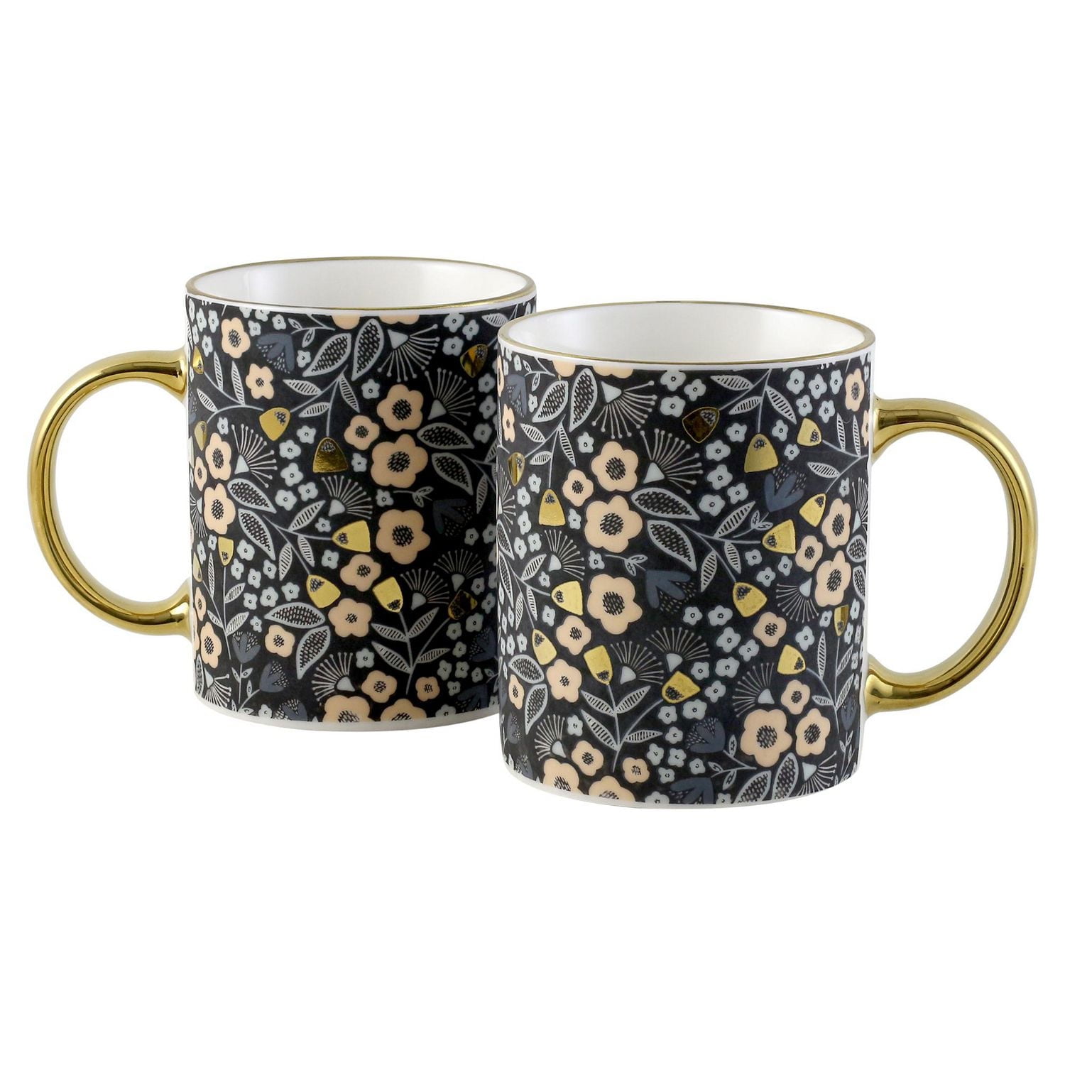 Mainstays Grey Decal with Golden handle 11.5OZ MUG