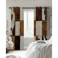 thumbnail image 4 of Abstract Cowhides Blackout Curtains for Bedroom Living Room Darkening Curtains 84 Inch Length 2 Panels Set Brown Beige Animal Fur Texture Window Curtain Window Treatment Grommet Drapes 42"x84", 4 of 9