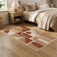 thumbnail image 2 of ODIKA 5'x7' Washable Area Rug Beige Terracotta Geometric Blocks Modern Abstract with Arches and Lines for Dining Room, Under Table, Home Office, Non-Slip Chair-Friendly, 2 of 7