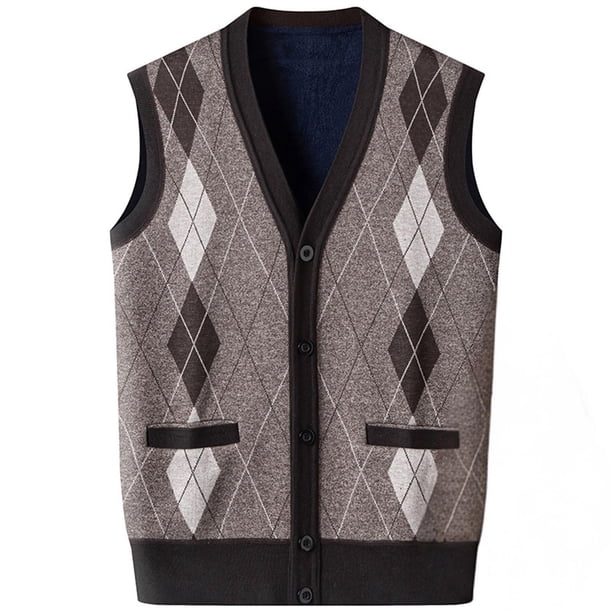 Chaqueta de Punto de Cuello en V de los Hombres, Abrigo Cálido con Ligero Estiramiento para el Otoño Y el Uso Casual Diario, Blusa en Capas de Moda