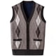 thumbnail image 1 of Chaqueta de Punto de Cuello en V de los Hombres, Abrigo Cálido con Ligero Estiramiento para el Otoño Y el Uso Casual Diario, Blusa en Capas de Moda, 1 of 2