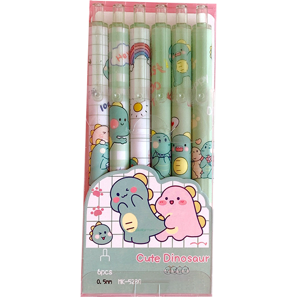 Paquete 12 Bolígrafos Kawaii Gel 0.5 Mm Negro Retráctiles