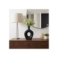 thumbnail image 3 of Oval Cutout Vase for Living Room Decor - Modern Ceramic Flower Vase for Home, Bedroom Vanity, Office, and Table Accents - Tall Textured Design for Shelf and Entryway Decor - 10", Black, 3 of 11
