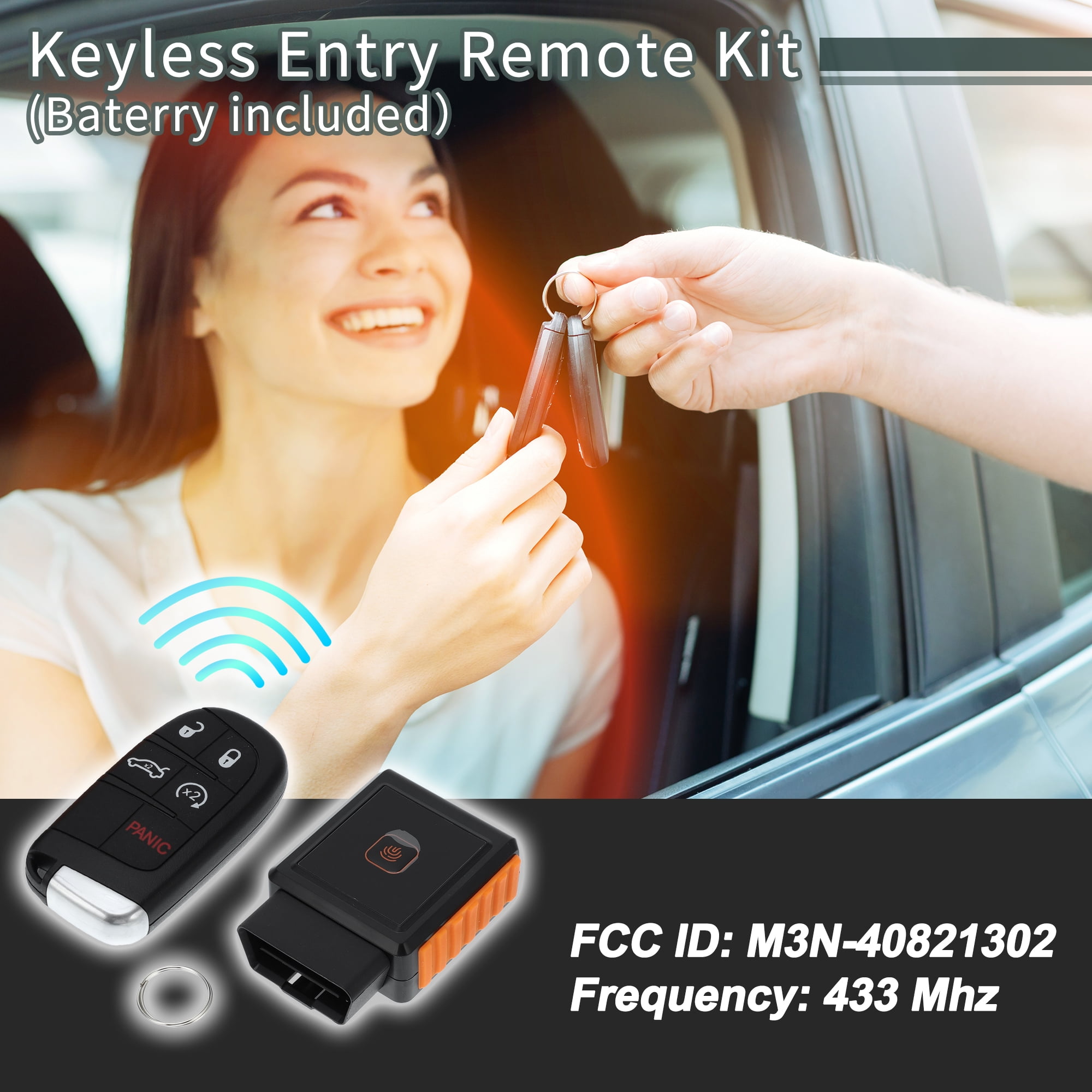 Unique Bargains 1 Set Key Programmer Tool Remote Key Fob for Dodge Charger for Chrysler 300 M3N-40821302 5 Button 433Mhz